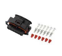 Partuto 6 Pin Electronic Throttle Connector Plug Car Female Wire Terminal Connector for Karrier Plastic Tin-Plated Copper Black Orange - 1 Set