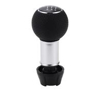 Partuto 6 Speed Manual Gear Shift Knob - Car Stick Shift Knob - for Audi A3 2008-2020 Plastic Faux Leather Black Chrome Silver Tone - 1 Pc