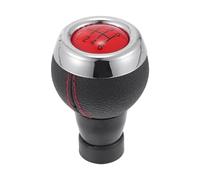 Partuto 6 Speed Manual Gear Shifter Knob - Car Shift Lever Knob - for Mini Cooper Countryman R60 2010-2017 Plastic Faux Leather Black Red - 1 Pc