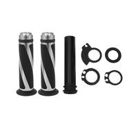 Partuto 7/8" 22mm 15/16" 24mm Motorcycle Hand Grips Cover Kit Aluminum Alloy Rubber Handlebar Cover for Motorcycle Scooter Bicycle ATV Black Silver Tone 1 Set