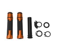 Partuto 7/8" 22mm 15/16" 24mm Motorcycle Hand Grips Cover Kit Aluminum Alloy Rubber Handlebar End Grips for Motorcycle Scooter Bicycle ATV Black Orange 1 Set