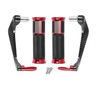 Partuto 7/8" 22mm 15/16" 24mm Motorcycle Hand Grips Cover Kit Aluminum Alloy Rubber Handlebar Grips Diamond Pattern Side Checkered Diamond Pattern Red