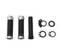 Partuto 7/8" 22mm 15/16" 24mm Motorcycle Hand Grips Cover Kit Non Slip Aluminum Alloy Rubber Handlebar End Grips Black Silver Tone 1 Set Rhombus Pattern