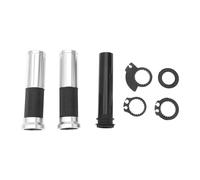 Partuto 7/8" 22mm 15/16" 24mm Motorcycle Hand Grips Cover Kit Non Slip Aluminum Alloy Rubber Handlebar Grips Black Silver Tone 1 Set Rhombus Pattern