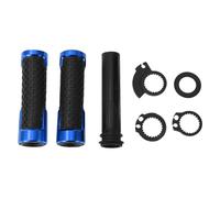 Partuto 7/8" 22mm 15/16" 24mm Motorcycle Hand Grips Cover Kit Non Slip Aluminum Alloy Rubber Handlebar Grips Black Blue 1 Set Square Pattern