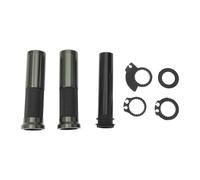 Partuto 7/8" 22mm 15/16" 24mm Motorcycle Hand Grips Cover Kit Non Slip Aluminum Alloy Rubber Handlebar Grips Black Titanium Tone 1 Set