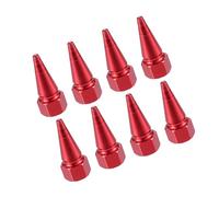 Partuto 8pcs Red Car Spike Wheel Tyre Tire Valve Air Stem Cap Cover Replacement