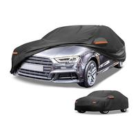 Partuto All-Weather Waterproof Car Cover - UV-Resistant Outdoor Full Exterior Protection for Audi A3 Sedan 2013-2024 190T-PU Black with Right Side Zipper