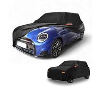 Partuto All-Weather Waterproof Car Cover - UV-Resistant Outdoor Full Exterior Protection for Mini Cooper 2DR 2002-2021 210D-PU Black with Right Side Zipper