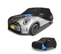 Partuto All-Weather Waterproof Car Cover - UV-Resistant Outdoor Full Exterior Protection for Mini Cooper 4DR 210D-PU Black Blue with Right Side Zipper