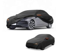 Partuto All-Weather Waterproof Car Cover - UV-Resistant Outdoor Full Exterior Protection for Tesla Model 3 Aluminum Film Black with Right Side Zipper