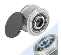 Partuto Alternator Freewheel Clutch Pulley for Audi A3 TT Quattro for Volkswagen Golf CC Eos GTI Beetle Jetta Passat Steel 6 Grooves Clockwise Clutch Pulley M16x1.5 535001210/022903119C