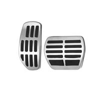 Partuto Car Automatic Brake Gas Accelerator Pedal Cover Kit Silver Tone Replacement