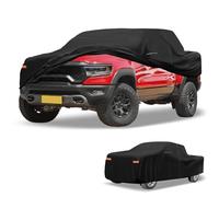 Partuto Car Cover Waterproof All Weather 210D-PU, UV Sun Rain Protection, for Dodge for Ram, with Left Side Zipper & Mirror Pockets, Black
