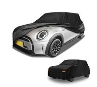 Partuto Car Cover Waterproof All Weather 210D-PU, UV Sun Rain Protection, for Mini Cooper 4DR, with Left Side Zipper & Mirror Pockets, Black