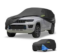 Partuto Car Cover Waterproof All Weather 210D, UV Sun Rain Protection, for Jeep Grand Cherokee with Left Side Zipper, Black & Blue