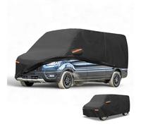 Partuto Car Cover Waterproof All Weather Sun Rain Protection Full Exterior Cover for Ford Transit Connect 190T-PU Black with Left Side Zippers