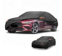 Partuto Car Cover Waterproof All Weather Sun Rain Protection Full Exterior Cover for Genesis G70 Sedan 190T-PU Black with Left Side Zippers