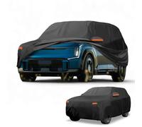 Partuto Car Cover Waterproof All Weather Sun Rain Protection Full Exterior Cover for Kia EV9 190T-PU Black with Left Side Zippers