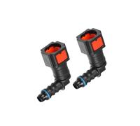 Partuto Car Fuel Line Hose Quick Release Connector 90 Degree 1/4" 6.3mm SAE to 1/4" 6mm Disconnect Hose Plastic Red (Set of 2) Replacement