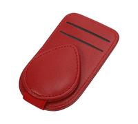 Partuto Car Sunglasses Clip Magnetic Universal Sun Visor Eyeglasses Holder Clip Leather Red 11.5x7cm 1 Pcs