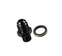 Partuto Fuel Fitting with Washer/Inner Fuel Line Male Flare Adapter for Car/Durable Aluminum Alloy Metric M12x1.5 to 6AN Male Flare Adapter / 1 Set Black Replacement