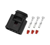 Partuto Fuel Rail Pressure Sensor Connector Plug No.4D0971993 Inner Female Wire Terminal Connector for Audi Plastic Black Waterproof