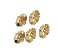 Partuto M6 x 5mm Male Thread Brass Straight Grease Nipples Fittings 5 Pcs Replacement