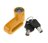 Partuto Motorcycle 5mm Disc Brake Lock Universal Cylindrical Scooter Bike Bicycle Yellow Anti-Theft 1 Set