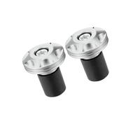 Partuto Motorcycle Handlebar End Plug Aluminum Alloy 7/8" 22mm 32mm OD Fashionable | Front Handle Bar Grips Cap Gear Balanced Plug Silver Tone 2 Pcs Replacement