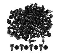 Partuto Push Type Retainer Clips No.909140007 - Car Inner Bumper Door Fender Fastener Rivet Kit - for Subaru Ascent 2019-2022 Plastic Black - 100 Pcs