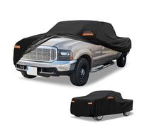 Partuto Universal Car Cover Waterproof All Weather Aluminum Film, Full Exterior Cover, Fits for Truck Length Up to 220", with Left Side Zipper, Black