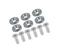 Partuto Universal Finishing Countersunk Fender Bumper Washers, Gasket Screw Engine Bay Fastener Kit for Motorcycle, M6, Aluminum Alloy, Titanium Tone, 6pcs Replacement