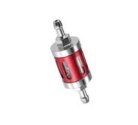 Partuto Universal Gas Inline Fuel Filter Gasoline Filter Red Silver Tone Replacement