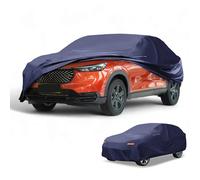 Partuto Waterproof All-Weather Universal Car Cover with Right Side Zipper & Mirror Pocket, 190T-PU Navy Blue Fits for SUV Up to 181" Length