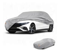 Partuto Waterproof All-Weather Universal Car Cover with Right Side Zipper & Mirror Pocket, 190T-PU Silver Tone Fits for Sedan Up to 165" Length