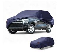 Partuto Waterproof All-Weather Universal Car Cover with Right Side Zipper & Mirror Pocket, Aluminum Film Navy Blue Fits for SUV 190" to 200" Length