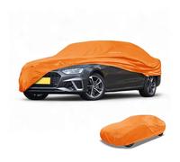 Partuto Waterproof All-Weather Universal Car Cover with Right Side Zipper & Mirror Pocket, Aluminum Film Orange Fits for Sedan 177" to 185" Length