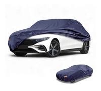 Partuto Waterproof All-Weather Universal Car Cover with Right Side Zipper & Mirror Pocket, Aluminum Film Navy Blue Fits for Sedan Up to 165" Length