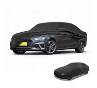 Partuto Waterproof All-Weather Universal Car Cover with Right Side Zipper & Mirror Pocket, Aluminum Film Black Fits for Sedan 177" to 185" Length