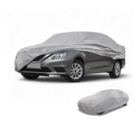 Partuto Waterproof All-Weather Universal Sedan Car Cover with Right Side Zipper & Mirror Pocket, 190T-PU Silver Tone Fits for Sedan 192" to 208" Length