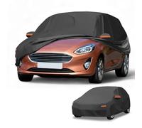 Partuto Waterproof Car Cover for Ford Fiesta Hatchback 190T-PU BK w/Zipper | with Right Side Zipper, Outdoor Waterproof Full Car Cover UV-Resistant, 190T-PU, Black