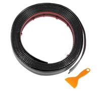 Partuto Window Trim Strip Kit Exterior Car Bumper Door Body Self Adhesive Scratch-Proof Decorative Sticker 9.8ft x 1.18" Black 1 Set