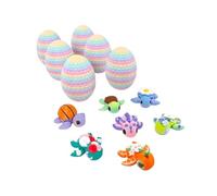Party 146 3D Printed Articulated Turtle Statue A Unique 3D Printed Collectible Featuring 6 Eggs And 6 Sea Turtles In Random Colors That Can Be Posed As Desk Animals (Black, 6cm)