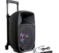 PARTY-8LED - PARTY - Battery powered speaker 8"/20cm of 200W RMS with 1 wired mic and light effect on the woofer - Bluetooth, USB and AUX - Black