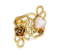 Party Accessories Heart Flower Shape Geometric Weddings Rings Stainless Steel Texture for Fashion Looks Women ' s Short Sleeve V-Neck Blouses