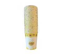 PARTY ALL THE TIME Sunrise Packaging 100 x 9oz Sun Flowers Paper Cups for Hot & Cold Drinks Biodegradable Leak-Resistant Eco-Friendly Single Wall Disposable Coffee/Tea Paper Cups