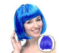 Party and Wig Cabaret Wig Wig Carnival wig Copper Lace Front Wig with (Blue, One Size)