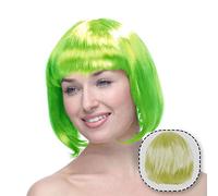 Party and Wig Cabaret Wig Wig Carnival wig Copper Lace Front Wig with (Green, One Size)