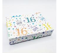 Party Angels 2 Sheets 16th Birthday White Multi Colour Wrapping Paper Age 16 Birthday Gift Wrap Paper Male/Female/Unisex White & Multi Colour (PA)